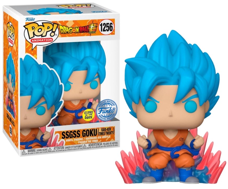 FUNKO POP DRAGON BALL SUPER - 1256 SSGSS GOKU (KAIO-KEN TIMES TWENTY) (EXCLUSIVE) 9 CM Pop!